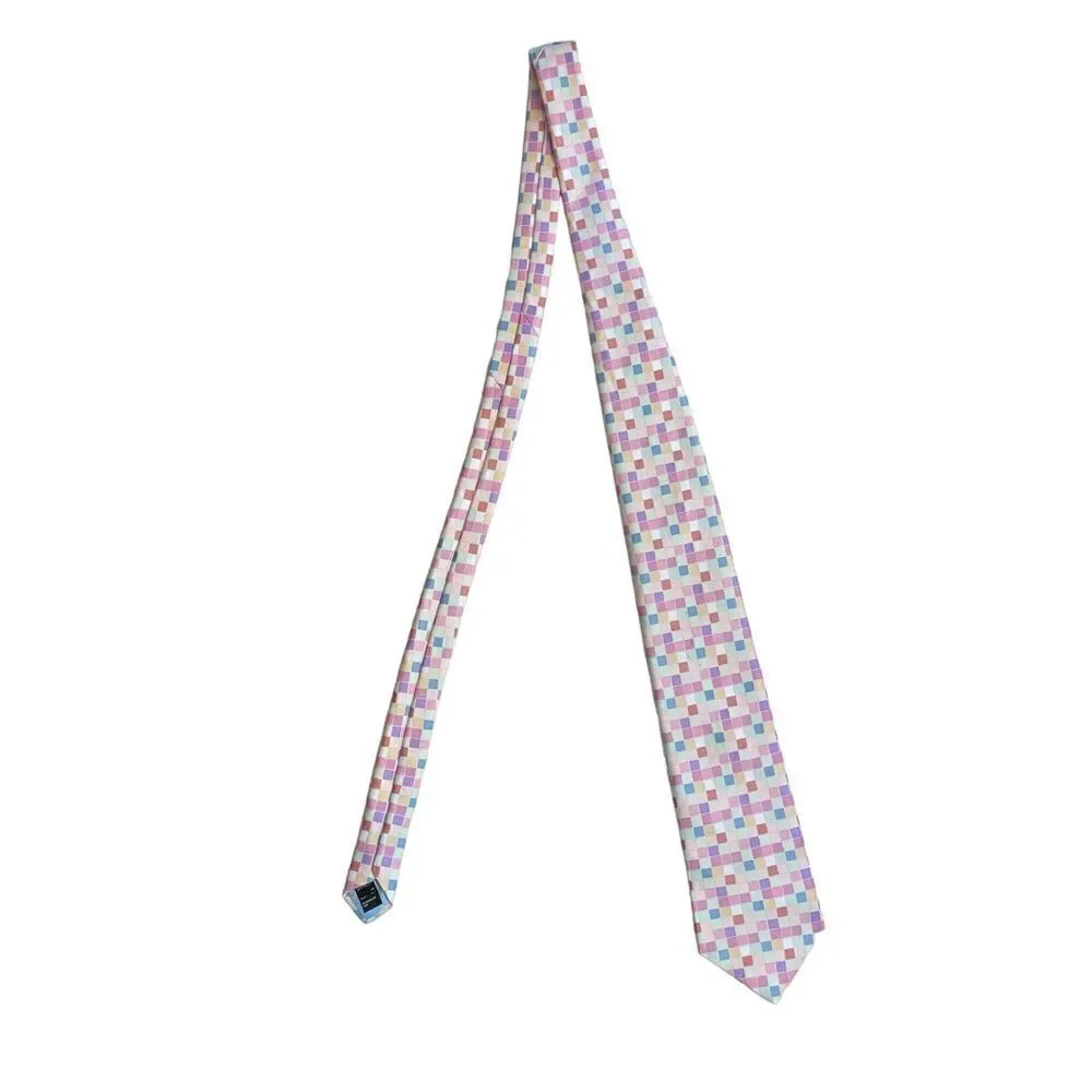 Marks & Spencer Pastel Check Silk Tie